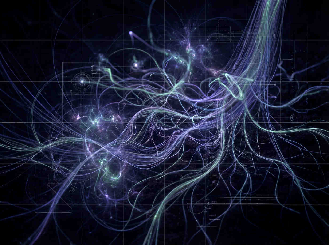 Bioluminescent fiber-optic root system growing deep in dark soil, glowing with a soft blue heartbeat, 3D render, hyper-detailed.